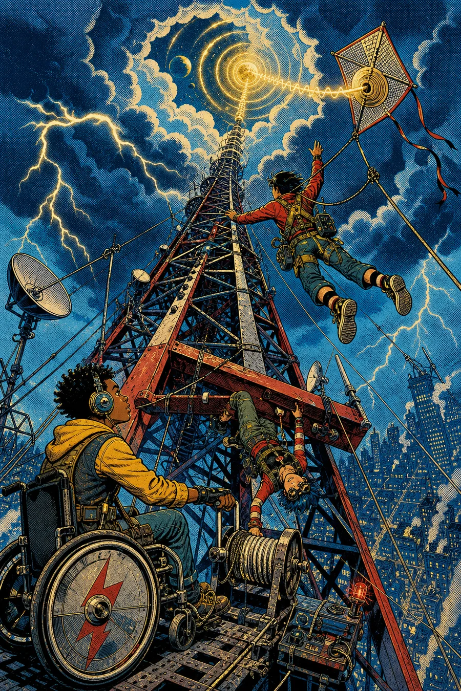 Antenna Kids, an original analog sci-fi comic cover