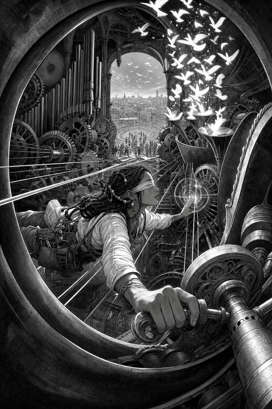 The Silence Engine, an original science fantasy comic cover